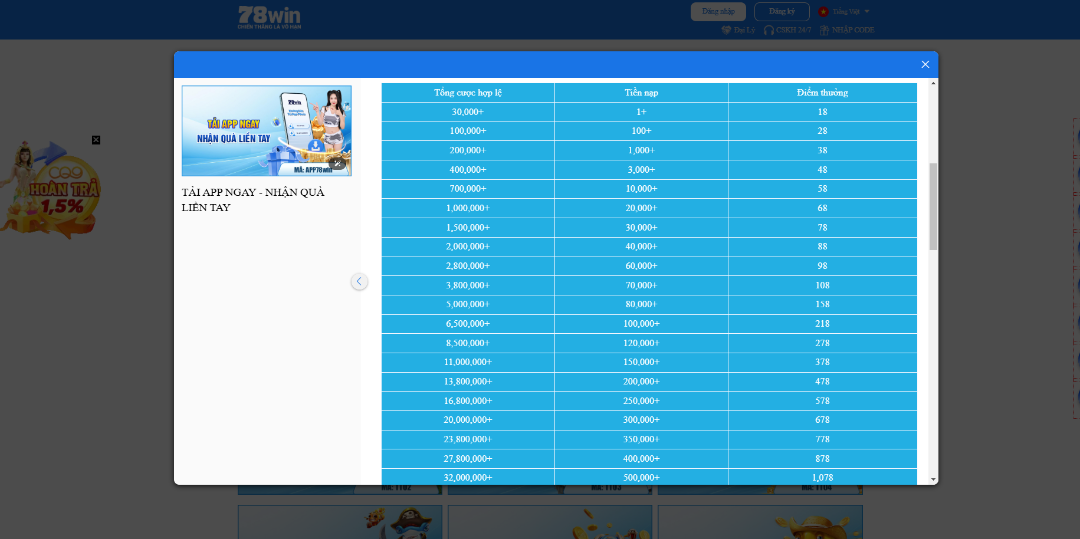 tải app 78win nhận khuyến mãi
